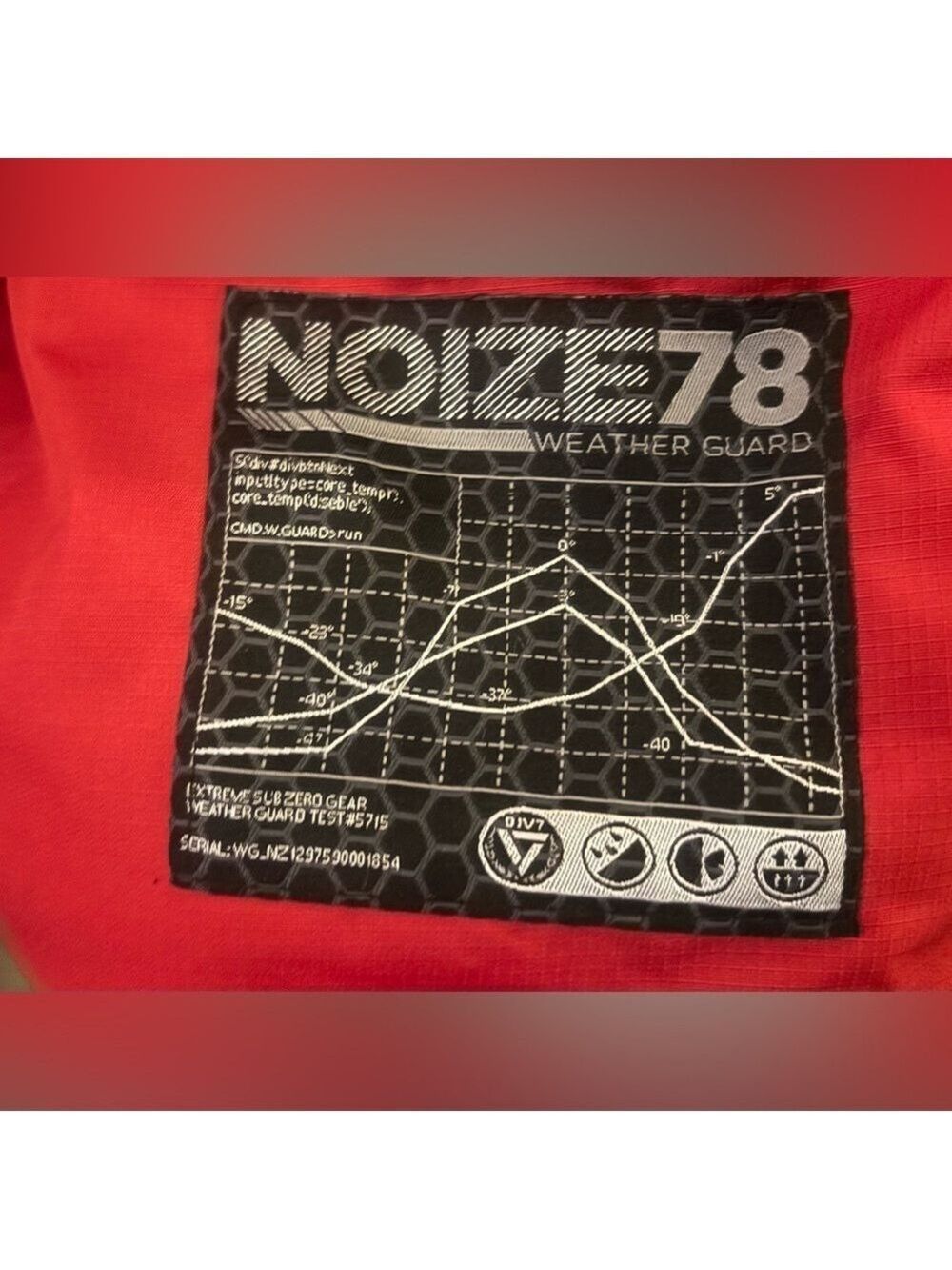 NOIZE Red Unisex Weather Guard Vegan Canadian🇨🇦 Winter Coat M-XL Ptp26in L32in - Picture 15 of 16